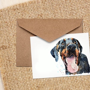 Doberman Smile Greeting/Note Card.Doberman card,Doberman note card, Doberman greeting card,Doberman Dog greeting card