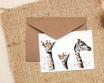 Giraffe II Grußkarte | Geschenk für Naturliebhaber | (4x6" Blank) | Edswatercolours