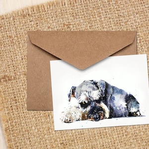 Schnauzer Note / Square Card.Schnauzer kaart, Schnauzer kaart, Schnauzer wenskaart, Schnauzer nota kaart