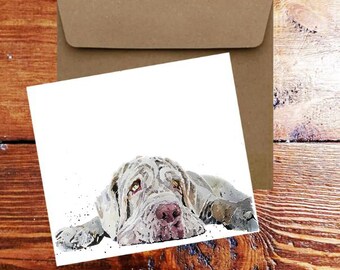 Neapolitan Mastiff II Square Greeting Card- Neapolitan Mastiff  Dog card, Neapolitan Mastiff Dog card ,Neapolitan MastiffDog greetings card