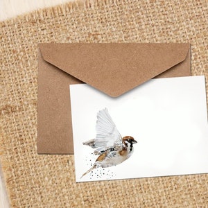 House sparrow II Watercolour Art Note/Greeting Card -House sparrow Greeting card,House sparrow Note card,House sparrow watercolor Card