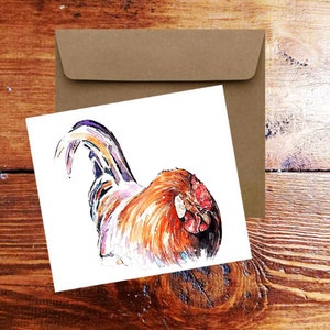 Carte de voeux/notes de poulet Stink Eye. Carte de poulet, carte de voeux de poulet, carte de voeux de poule