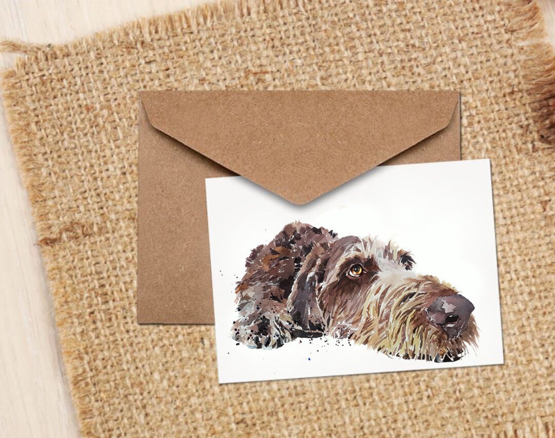 German Wirehaired Pointer Art Greeting/note Card.german Wirehaired ...