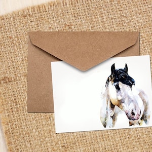 Carte de voeux/carte de correspondance White Horse II - Carte de cheval blanc, carte de cheval blanc, carte de voeux de cheval blanc