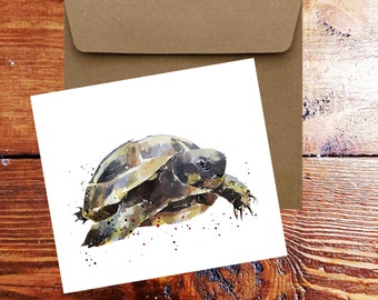 Carte de vœux / note de tortue Hermann.Carte de tortue, Carte de vœux de tortue, Carte de vœux d’anniversaire de tortue
