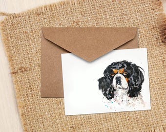 King Charles Cavalier Greeting Card | Dog Lover Gift | (4x6" Blank) | Edswatercolours