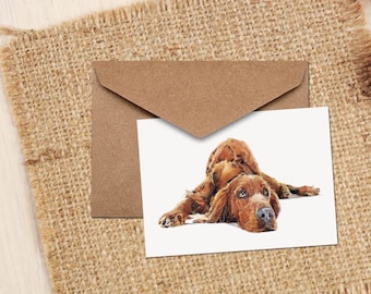 Red Setter Dog Greeting Card | Dog Lover Gift | (4x6" Blank) | Edswatercolours