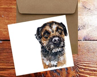Biglietto Di Compleanno Con Border Terrier - 145x145 Mm, Carta