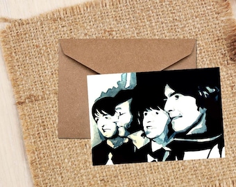 The Beatles Greeting Card | Music Lover Gift | (4x6" Blank) | Edswatercolours
