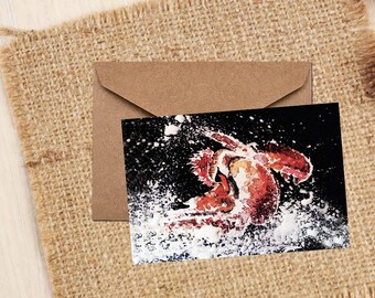 Swan Greeting/Note Card-Giraffe Art card, Swan Greeting card ,Swan Art Greetings card