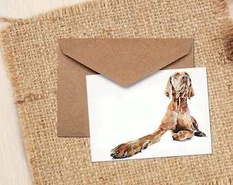 Vizsla Majestic Greeting Card | Dog Lover Gift | (4x6" Blank) | Edswatercolours