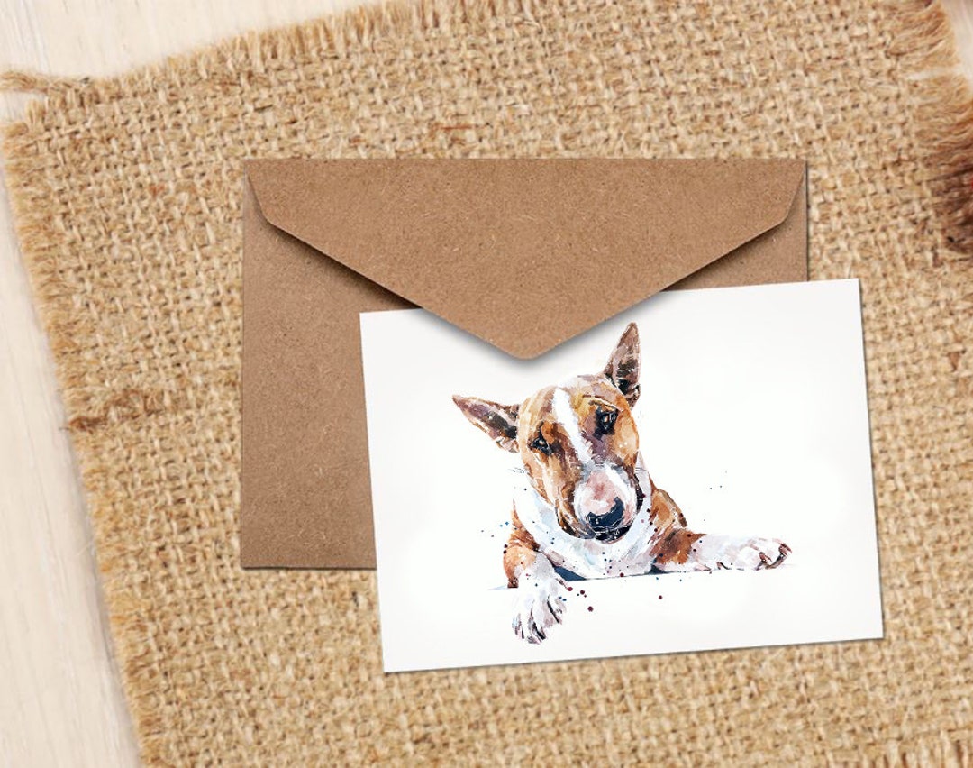 English Bull Terrier Greeting/note Card/christmas Card .english Bull ...