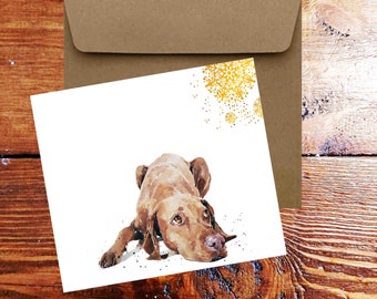 Vizsla Christmas Card | Dog Lover Gift | Edswatercolours