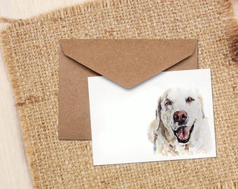 Yellow Labrador Greeting Card | Dog Lover Gift | (4x6" Blank) | Edswatercolours