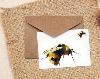 Bumblebees II Greeting/Note Card.Bumblebee cartes, cartes de notes Bumblebee, cartes de vœux Bumblebee, carte d’art d’abeille