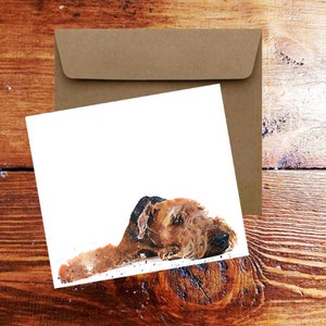 Airedale Terrier II Quadratische Grußkarte - Airedale Terrier Karten, Airedale Terrier Karten, Airedale Terrier Grußkarte
