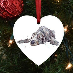 Irish Wolfhound Heart Tree Decoration.Irish Wolfhound Xmas Tree Decoration,Irish Wolfhound Christmas Tree Ornament,Irish Wolfhound Tree