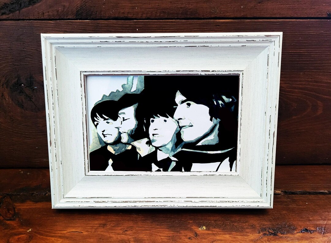 The Beatles Mini Art Print – 17x12cm of Framed Rock History. Mini