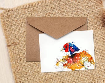 Fasan Pomp II Grußkarte | Hundeliebhaber Geschenk | (4x6" Blank) | Edswatercolours