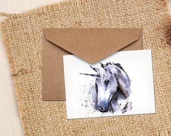 Unicorn Greeting Card | Magical Lover Gift | (4x6" Blank) | Edswatercolours