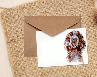 Red Setter II Greeting Card | Dog Lover Gift | (4x6" Blank) | Edswatercolours