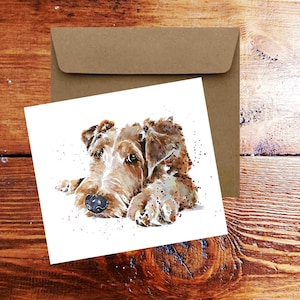 Irish Terrier Square Greeting Card- Irish Terrier Dog card, Irish Terrier Dog card, Irish Terrier Dog greetings card