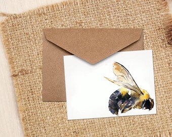 Bumblebees III Greeting/Note Card. Cartes bourdon, Cartes bourdon, Cartes bourdon, Carte art abeille