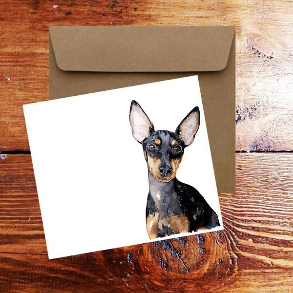 English Toy Terrier Square Greeting Card.English Toy Terrier card, English Toy Terrier card, English Toy Terrier cartes de voeux