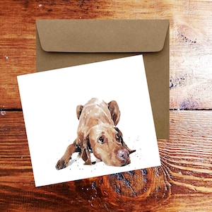 Vizsla Dog Square Carte de vœux / Carte de Noël - Carte Vizsla Dog Puppy, Carte Vizsla Dog Puppy, Carte de vœux Vizsla Dog Puppy