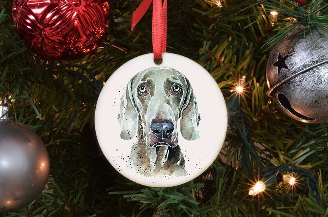 Weimaraner A Gentle Soul Ceramic Heart Tree Decoration.weimaraner Xmas