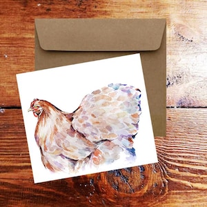 Carte de voeux/notes de poulet aux fesses moelleuses. Carte de poulet, carte de voeux de poulet, carte de voeux de poule