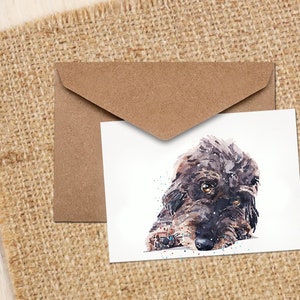 Brown Wirehaired Dachshund Greeting/Note Card.Dachshund cards,Dachshund note cards, Dachshund Art greeting cards