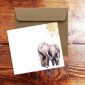 Elefanten Art Square Weihnachtskarte(en) Einzelstück/ 6er Pack.Elefanten Karte,Elefanten Grußkarte,Elefanten Weihnachtskarte