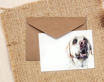 Yellow Labrador Greeting Card | Dog Lover Gift | (4x6" Blank) | Edswatercolours