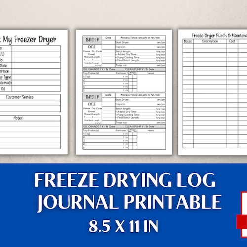 Freeze Dryer Food Log for Recording Your Freeze Drying Etsy