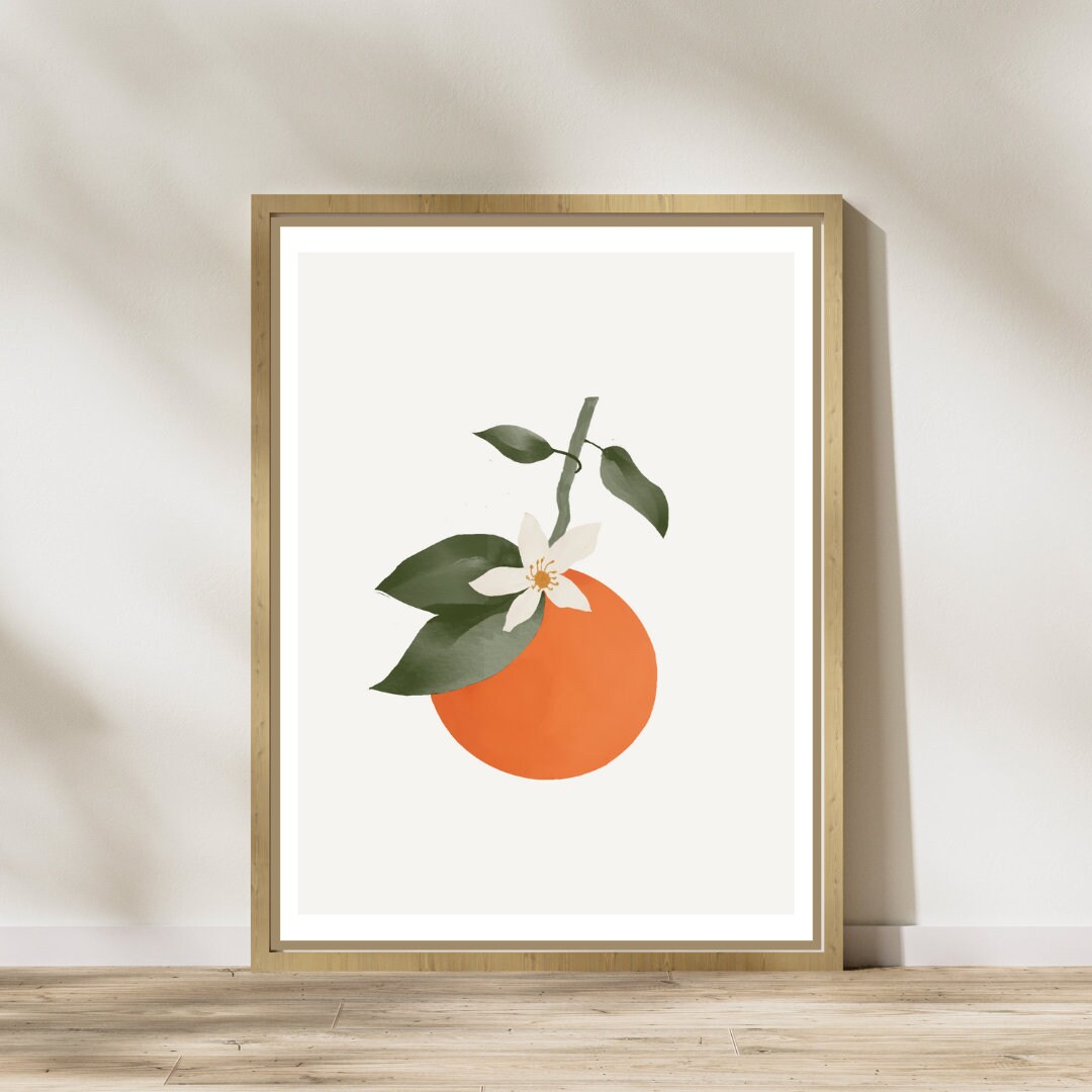 Orange Blossom Print Orange Digital Print Fruit Flower Instant Download ...
