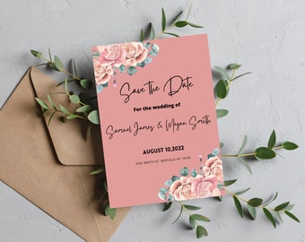 Editable Floral Save The Date