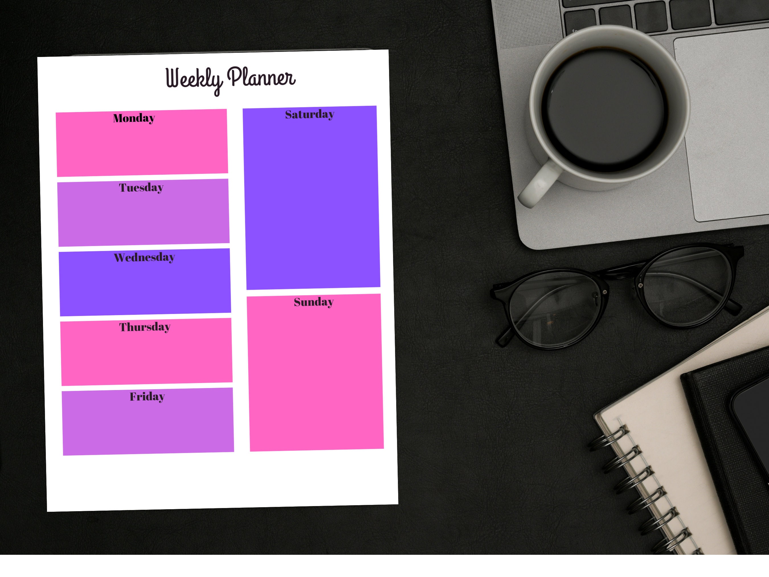 Pink and Purple Weekly Planner Printable - Etsy