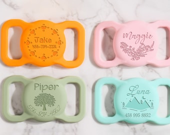 Personalized Silicone AirTag Dog Collar, Engraved Pet Name Tag