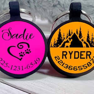 Geluidloos hondenidentificatielabel Gegraveerd hondennaamplaatje Stille hondenlabels Naamlabels huisdier Hondenlabels voor honden Ronde halsband voor katten Honden hondenhalsbandtag