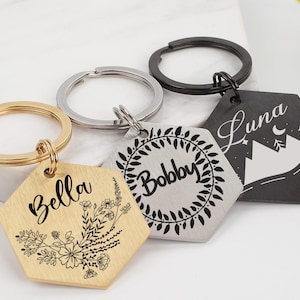 Hexagon Personalized Dog Name Tag,Gifts for Pets, Microchipped Dog Tag,Engraved Dog Tag ,Cute Dog ID Tag,Gifts for Dogs,dog collar tag,gold