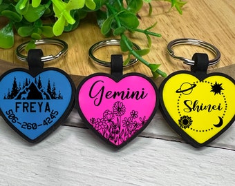 Custom Silent Heart shape Dog Tags,Silent Dog Tag,Dog Tag for Dogs Personalized,Silicone Dog Tag,Dog Name Tags,pet gift,soundless dog tag