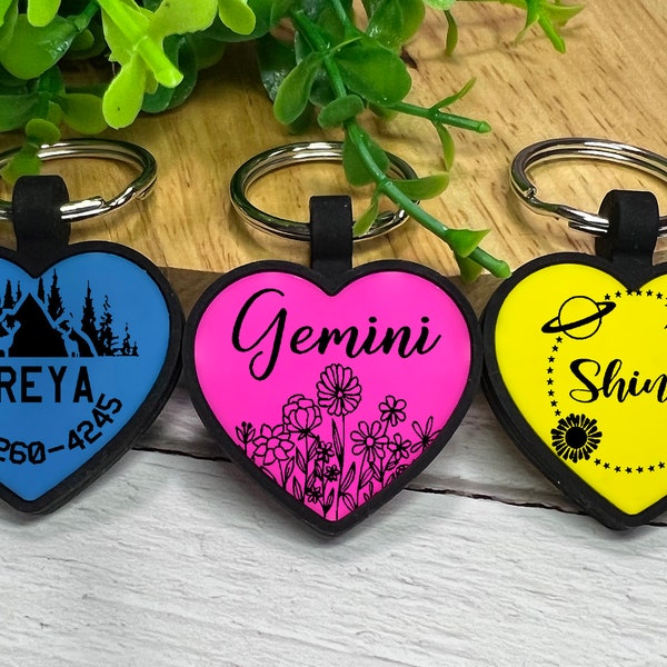 Custom Silent Heart shape Dog Tags,Silent Dog Tag,Dog Tag for Dogs Personalized,Silicone Dog Tag,Dog Name Tags,pet gift,soundless dog tag