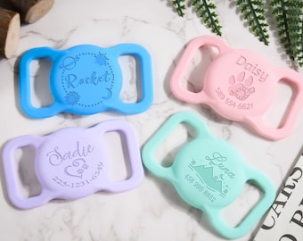 Personalized Dog AirTag holder,Custom Silicone Air Tag Case,Dog Collar Air Tag Case,Pet Air Tag case,Dog ID Name Tag,Pet Collar Tag,Pet Tag