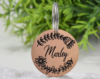 Engraved Personalised Dog Tag, Cat Tag, Pet Tag Puppy Name ID,Dog Tag for Dogs Silver Rose Gold and Gold Dog Tag
