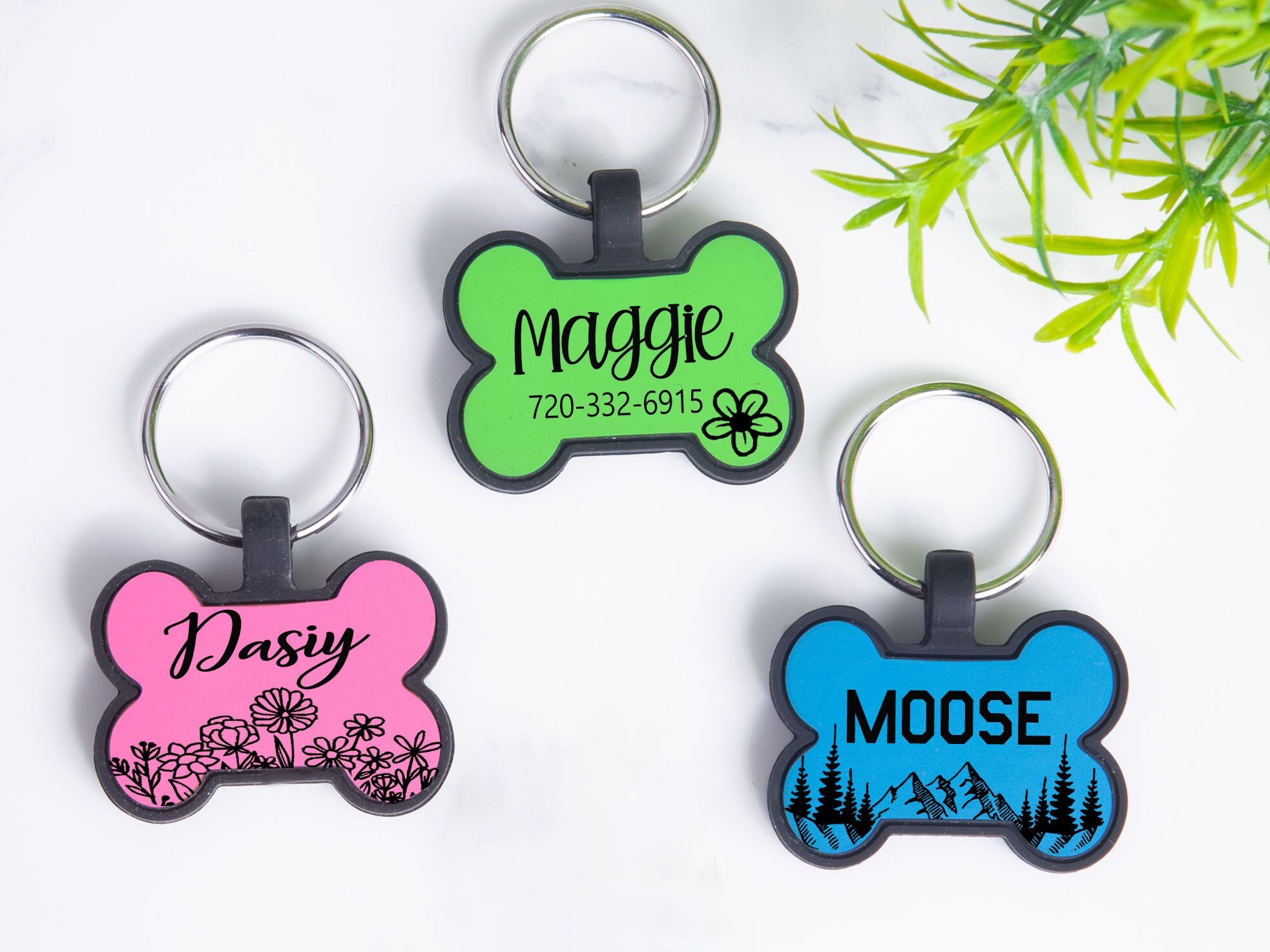 Dog name tags shop etsy