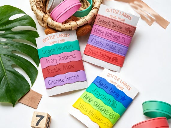 Personalized Bottle labels,Bottle Bands for Kid,Cup label bands, Sippy cup label, Water bottle label,Sport bottle label,Engraved Band Gift