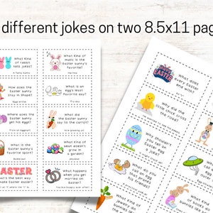 Easter Jokes for Kids, Printable Jokes for Kids, Lunchbox Notes, Easter Party Favors image 2