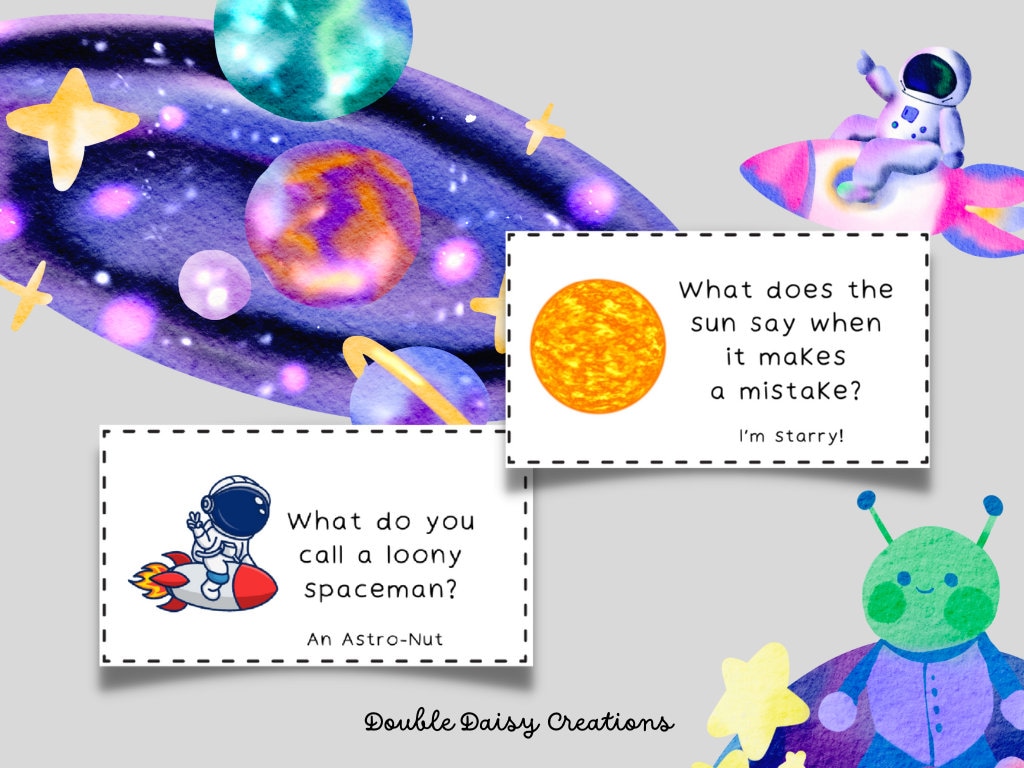 Space Jokes for Kids, Space-themed Party Favor, Printable Jokes for Kids, Lunchbox Notes ...