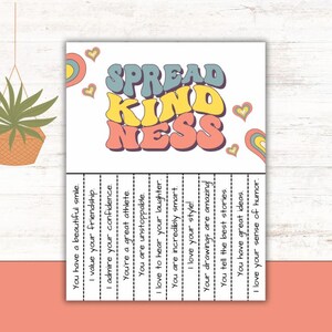 Printable Tear Off Compliments, Random Acts of Kindness Activity, Compliment Cards